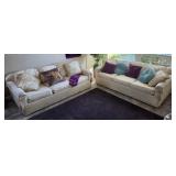 S1 - PAIR OF MATCHING SOFAS & ACCENT PILLOWS (L18)