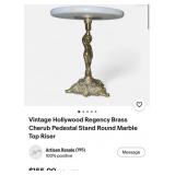 S1 - DECORATIVE PEDESTAL W/ MARBLE TOP 6.5"T (L3)