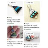 S1 - 2 STERLING SILVER & STONE PENDANTS (E61)