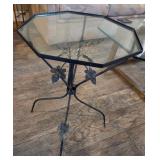 S1 - METAL & GLASS ACCENT TABLE 17"DIA (L56)