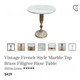 S1 - PEDESTAL TABLE W/ MARBLE TOP (L62)