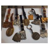 S1 -COLLECTION OF POCKETWATCH FOBS, KEYCHAINS(E24)