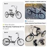 S1 - CLASSIC ADULT THREE-WHEEL CRUISER BICYCLE