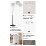 S1 - HANGING CRYSTAL DROP SHADE ARC FLOOR LAMP