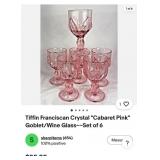 S1 - MIXED LOT OF PINK FRANCISCAN WARE STEMWARE