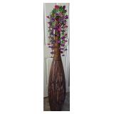 S1 - TALL DECORATIVE FLOOR VASE WITH FAUX FLOWERS