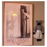 S1 -WALT DISNEY PRINT FRAMED, BLACK AMERICANA DOLL