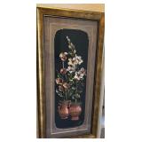 S1 - VTG DIMENSIONAL FRAMED FLORAL WALL ART PIECE