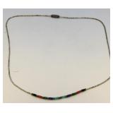 S1 - STERLING SILVER & BEADED NECKLACE (E72)