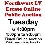 WELCOME TO OUR TUES. @4pm ONLINE PUBLIC AUCTION