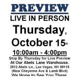 PREVIEW LIVE IN PERSON - Thursday, October 15th