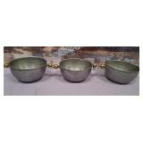 11 - THREE METAL BOWLS (S76)