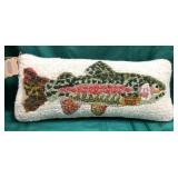 43 - NEW WMC MUD PIE TROUT ACCENT PILLOW (A141)