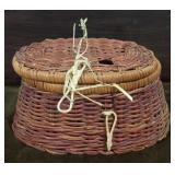 403 - VINTAGE FISHING CREEL WICKER BASKET (N)