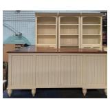 11 - WOODEN L SHAPED DESK WITH MATCHING BOOKCASES