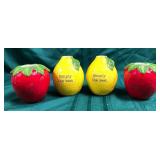 43 - NEW WMC MUD PIE LEMON & STRAWBERRY VASES