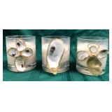 43 - NEW WMC THREE OYSTER SHELL CANDLES (A115)