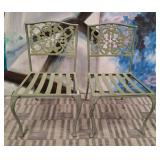 11 - PAIR OF MATCHING METAL CHAIRS