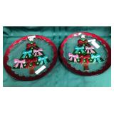 43 - NEW WMC TWO GLASS CHRISTMAS PLATES (A223)