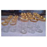 N3 - VINTAGE GOLD-RIMMED GLASSWARE G44)