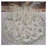 N3 - MIXED LOT OF GLASSWARE & TRAY (G53)
