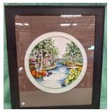 11 - NEEDLEWORK ART FRAMED 28X24" (C131)