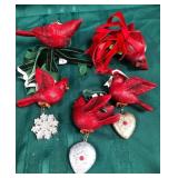 43 - NEW WMC LOT OF CHRISTMAS CARDINAL ORNAMENTS