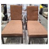 11 - PAIR OF PATIO LOUNGE CHAIRS W/ CUSHIONS