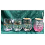 43 - NEW WMC SET OF STEMLESS WINE GLASSES (A178)