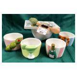 43 - NEW WMC SNACK CUPS, GUACAMOLE BOWL SET