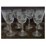 403 - VINTAGE LIBBEY FROSTED LEAF STEMWARE (N)