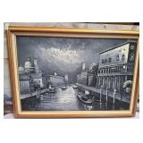 N3 - VENICE CANAL SCENE ART FRAMED 29X40" (G79)