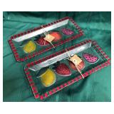 43 - NEW WMC MUD PIE FRUIT FUSED GLASS PLATE (B14)