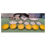 MIXED VINTAGE BOWLS, SAUCERS & MORE