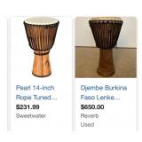 S2 - WOODEN DJEMBE HAND DRUM (E12)