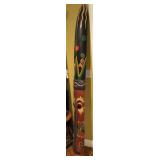 S2 - CARVED PAINTED WOOD TIKI POLE (M69)