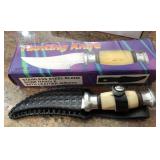 S2 - HUNTING KNIFE W/ BONE HANDLE & SHEATH (K32)