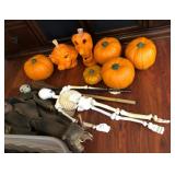 S2 - HALLOWEEN DECOR LOT SKELETON PUMPKINS