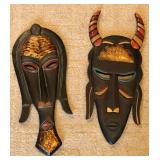S2 - TWO CARVED WOOD AFRICAN STYLE MASKS (M62)