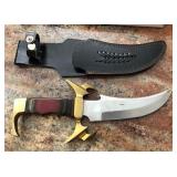 S2 - HUNTING KNIFE W/ BRASS GUARD & SHEATH (K22)