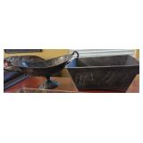 S2 - EMBOSSED ELEPHANT PLANTER & PEDESTAL BOWL