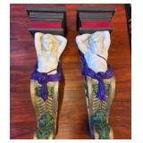 S2 - TWO CARYATID FIGURE WALL SHELVES (E30)