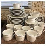 S2 - GIBSON WHITE & PLATINUM BAND DINNERWARE SET