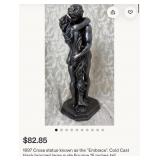 S2 - BRONZE TONE EMBRACING COUPLE WALL SCULPTURE