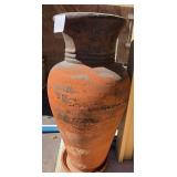 S2 - LARGE TERRA COTTA URN PLANTER W/ SAUCER (Y35