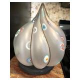 S2 - FROSTED MILLEFIORI ART GLASS LAMP W/ BASE