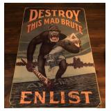 S2 - DESTROY THIS MAD BRUTE WWI POSTER (M46)