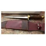 S2 - HUNTING KNIFE W/ LEATHER SHEATH (K26)