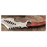 S2 - FANTASY AXE KNIFE W/ LEATHER SHEATH & BOX