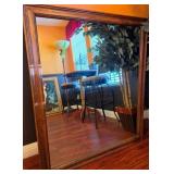 S2 - LARGE WOOD FRAMED WALL MIRROR (E20)
